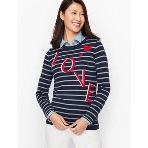 Talbots Love Stripes Crewneck Sweater SP Small Petite PS